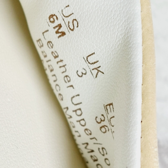 New Franco Sarto Cream Leather Square Toe Slingback Flats W227 - Picture 10 of 14